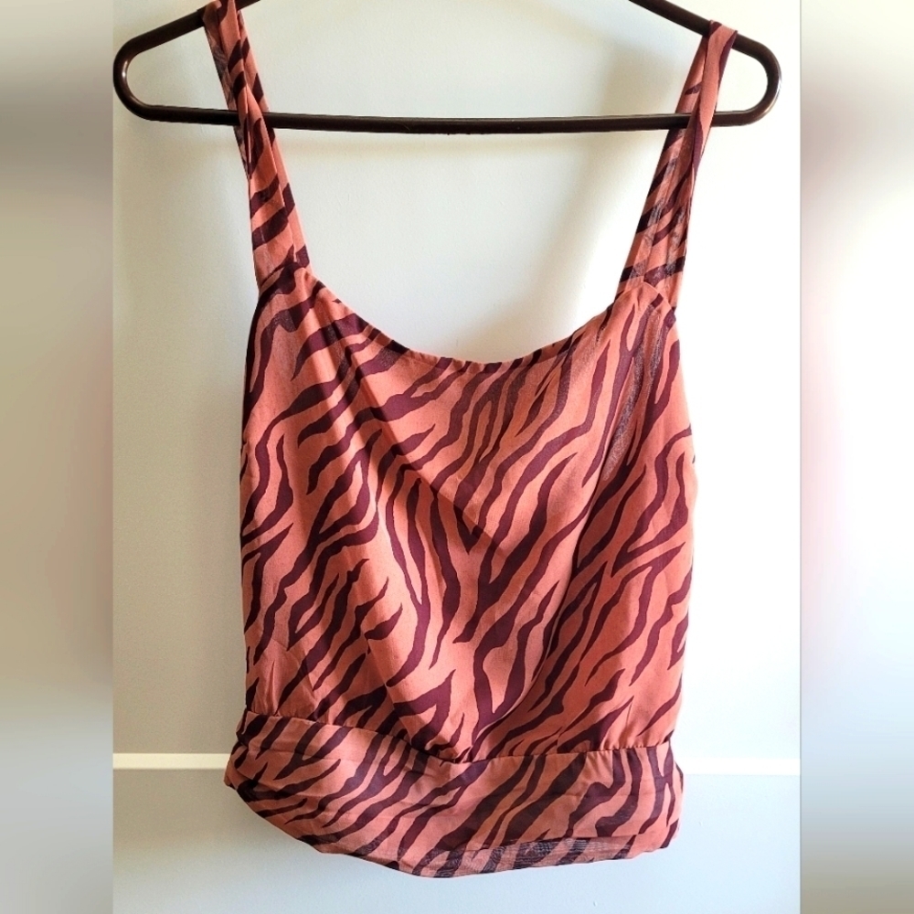 Revolve NWT ASTR The Label Pink Brown Animal Print Tank Size XL - Picture 1 of 6